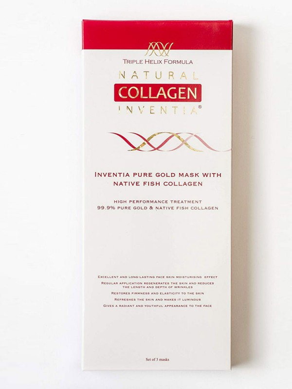 Natural Collagen Inventia arany arcmaszk 3 db.